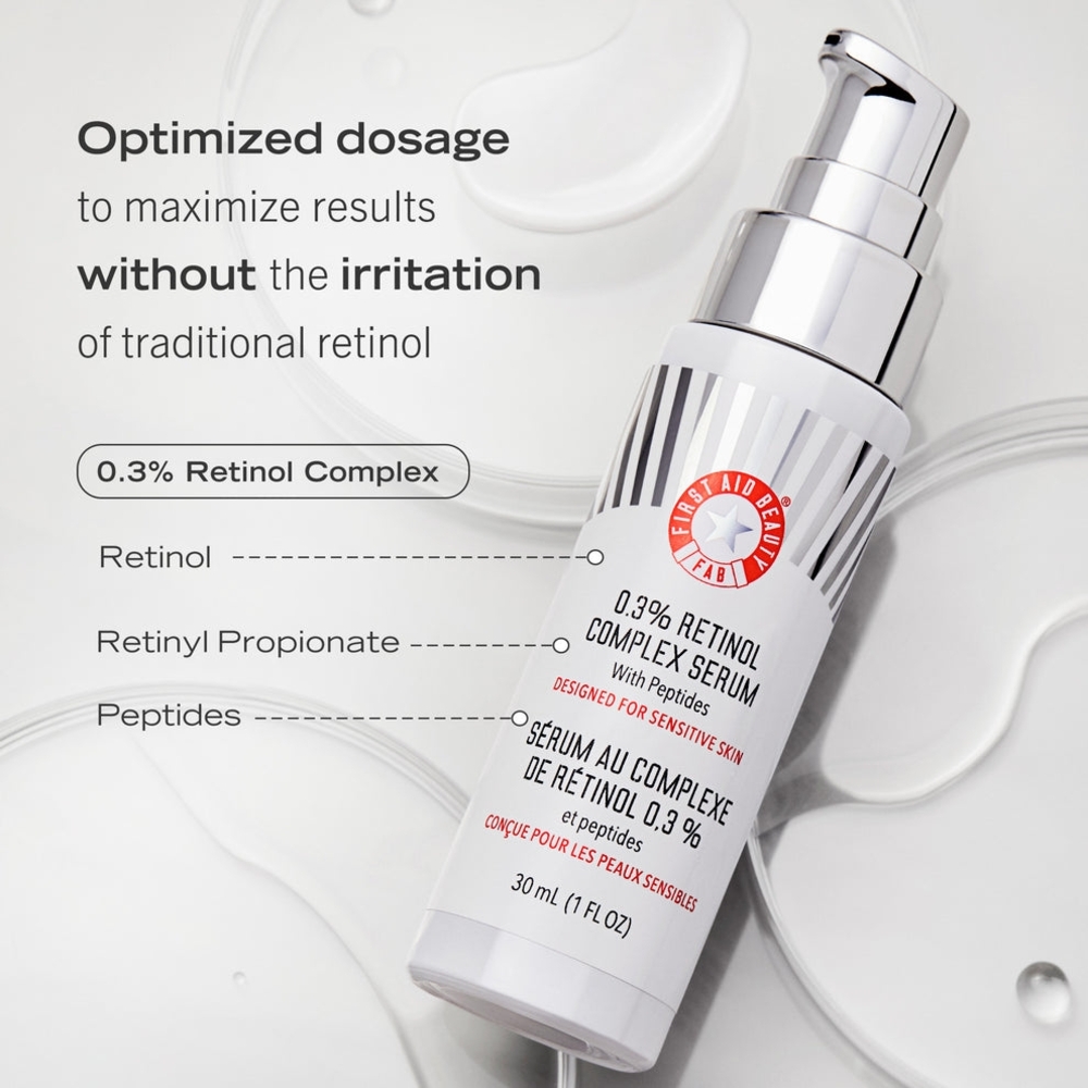 First Aid Beauty 0.3% Retinol Complex Serum with Peptides, 30ml/1.0fl oz - Picture 5 of 10